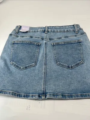 Wax Jean Light Wash Denim Mini Skirt thumbnail 8