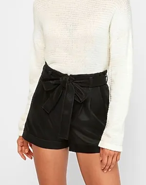 Express Super high waisted vegan leather short NWT thumbnail 1