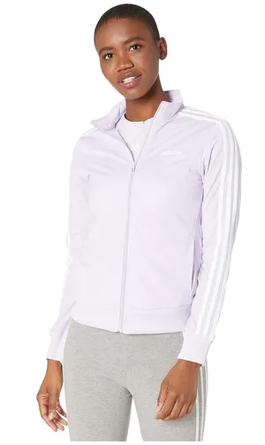Adidas Purple Lavender White Essentials 3-Stripes Tricot Track Jacket Zip Up thumbnail 1