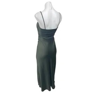 Zara Women's Green Silky Satin Sleeveless Cami Camisole Midi Tank Slip Dress XS thumbnail 2