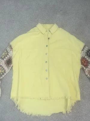 New. Lemonade Twill Shacket w/ Crochet Sleeves thumbnail 6