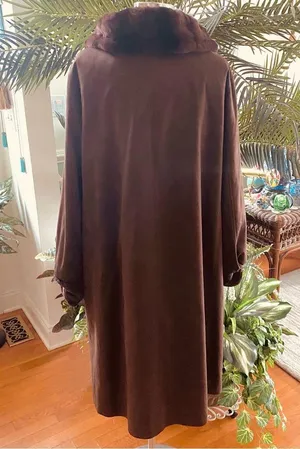 🌹Hp🌹Vintage Luxury Reversible Fur & Suede Long Coat thumbnail 8