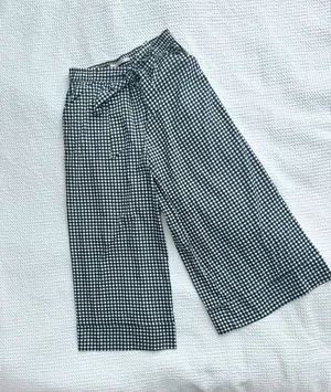 ZARA gingham Cropped Wide Leg Culottes thumbnail 1