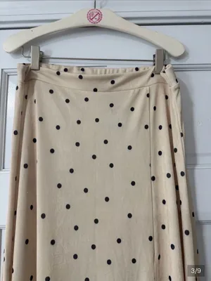 SINSAY Maxi Polka Dot Champagne Skirt With Sleet Size XL thumbnail 3