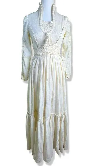 GUNNE SAX by Jessica San Francisco VINTAGE 70s Cotton Long Dress thumbnail 1