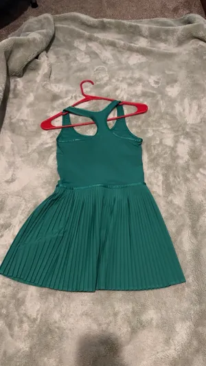 Lululemon Scoop Neck Pleated Tennis Dress Green Cascadia 2 thumbnail 4
