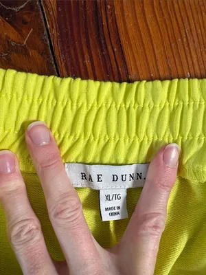 Rae Dunn Neon Lime Elastic Waist‎ Athletic Shorts XL thumbnail 2