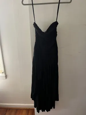 Anthropologie Celandine Black Asymmetrical Tube Top Dress thumbnail 3