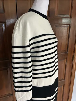 Lovers and Friends Aurora Striped Sweater Dress Black White Women's Size XS thumbnail 4