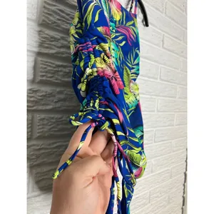 Loft swim shirred side one piece swimsuit tropical floral‎ print women's small thumbnail 3