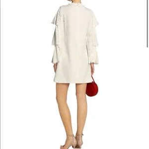 Alexis London Ivory Tiered Mini Dress Long Sleeve Flare Dress XS thumbnail 3