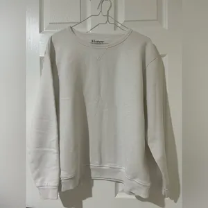 Preloved Hanes soft sweats plain white sweatshirt crew womens XL thumbnail 1