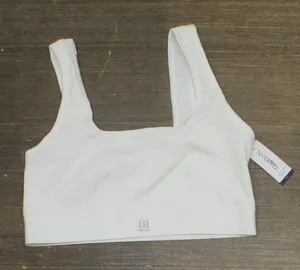 NWT Gap Body Logo Comfort Square-Neck Ribbed Bralette GPW01052 Optic White S thumbnail 1