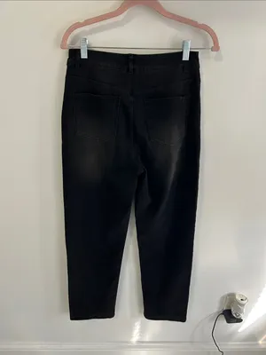 Halara Flex Denim High Waisted Straight Leg Jeans Washed Black thumbnail 5