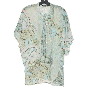 Apt 9 Top Sheer Floral Cottage Boho Prairie Romantic Ethereal Fairy Blue Size XL thumbnail 6