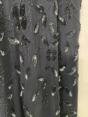 Adrianna Papell Halter Floral Sequin Maxi Prom Gown Blue NEW thumbnail 5