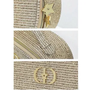 DIOR Limited Edition Holiday 2025 Cosmetic Pouch in Gold Shimmer, New in Box thumbnail 2