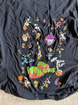 Looney Tunes original space jam double sided black large t shirt good condition thumbnail 6