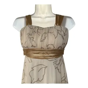Speechless‎ Cocktail Dress Women 12 Cream Gold Excellent Glitter Floral Y2K Hem thumbnail 3