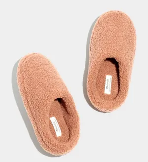 Madewell Sherpa Scuff Slippers Camel Sz 10- Sold Out thumbnail 1