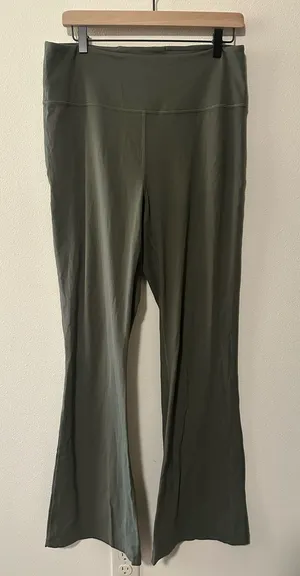 Lululemon super high rise flare groove pant army green sage W5F2GS size 14 thumbnail 1