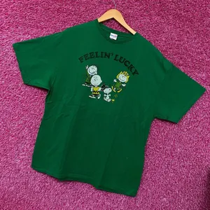 Snoopy Feelin Lucky Green Tshirt size Extra Large thumbnail 3