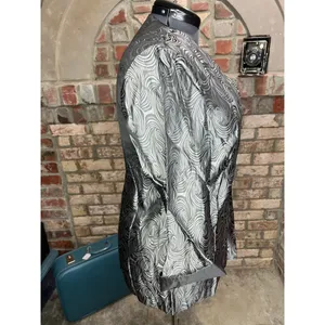 jacket blazer silver swirl boxy 1980s Size XL thumbnail 8