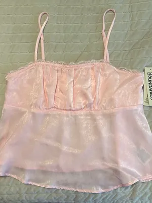 No Boundaries Light Pink Satin Lace-Trim Cami thumbnail 1