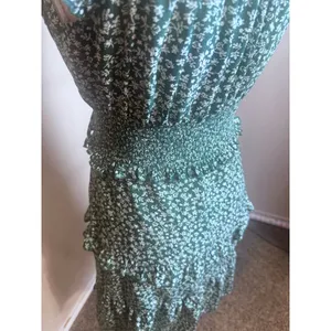 Dark Green Floral Milkmaid Mini Dress Smocked Waist Cottagecore Ruffle Small thumbnail 5