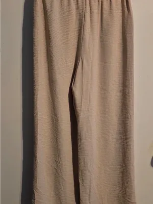 Women's Wide-Leg Drawstring Pants in Light Beige thumbnail 12