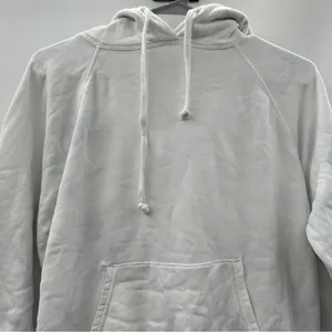Reformation Tanner White & Blue Light Tie‎ Dye Long Sleeve Hoodie in Tornado XS thumbnail 3