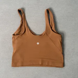 Lululemon Align Tank Top Women 4 Roasted Brown Nulu Built-in Bra Crop W1DUVS thumbnail 5