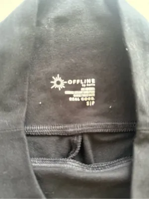 OFFLINE By Aerie OG Cotton High Waisted Leggings - Black - Small thumbnail 5