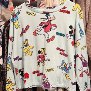 Disney Light Mint Green Pullover with Mickey, Goofy, Donald & Pluto Print thumbnail 1