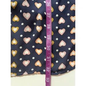 J. Crew Dark Navy Heart Print Blouse Size 4 thumbnail 7