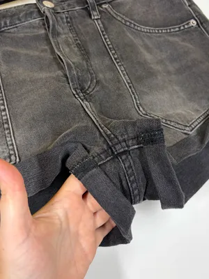 Free People Black Button Fly Denim Jean Shorts Size 31 thumbnail 6