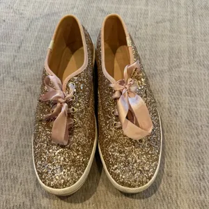 Keds x Kate Spade Champion Rose Gold Glitter Sneakers Size 9 thumbnail 4