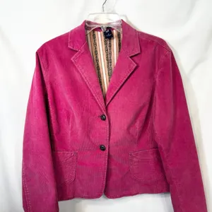 GAP Sz 16 Corduroy Blazer Jacket VTG Y2K Pink Lined Career‎ Office Corpcore 1439 thumbnail 6