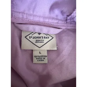 St. John's Bay Lavender Lilac Hooded Anorak Utility Jacket 100% Cotton thumbnail 4