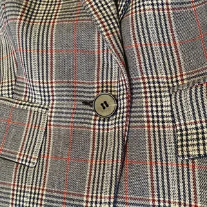 Women’s Oversized Casual Notched Lapel Jacket One Button Plaid Size M NWT thumbnail 9
