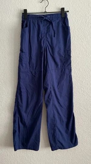 Reina Scrub Pants XS Excellent Navy‎ Blue Drawstring Cargo Pocket Microfiber thumbnail 1
