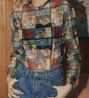 Animals print mesh tops Size M thumbnail 1