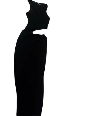 Black Cutout Midi dress - Women's Evening dress thumbnail 3
