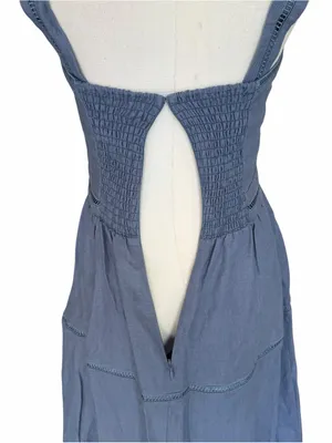 Reformation - NWT Everett Linen Midi Dress Cornflower Blue Size 2 thumbnail 7