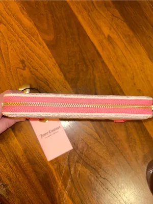 JUICY COUTURE “Lovers Club” Large Zip Around Wallet | Pink Terry Cloth | NWT Y2K thumbnail 6