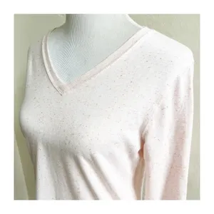 Carhartt Top Women's Medium Pink Speckled Relaxed Fit V-Neck Long Sleeve Classic thumbnail 7