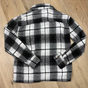 Kendall & Kylie Women's Plaid Flannel Shacket‎ Jacket Black White Size XS thumbnail 5