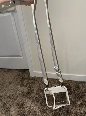 Clear Crossbody Bag with White Strap thumbnail 1