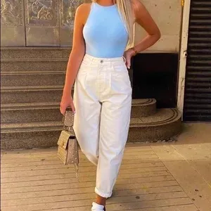 Zara High-Waisted Balloon Fit Pants - Off-White Size 4 thumbnail 10