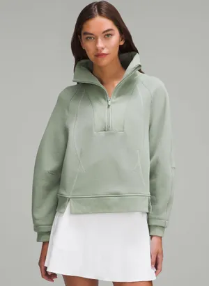 plush fleece funnel neck half zip sweatshirt thumbnail 1